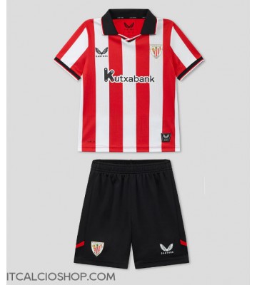 Athletic Bilbao Prima Maglia Bambino 2025-26 Manica Corta (+ Pantaloni corti)